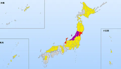 日本新潟、山形暴雨發布4級警報 當局籲危險地區民眾避難
