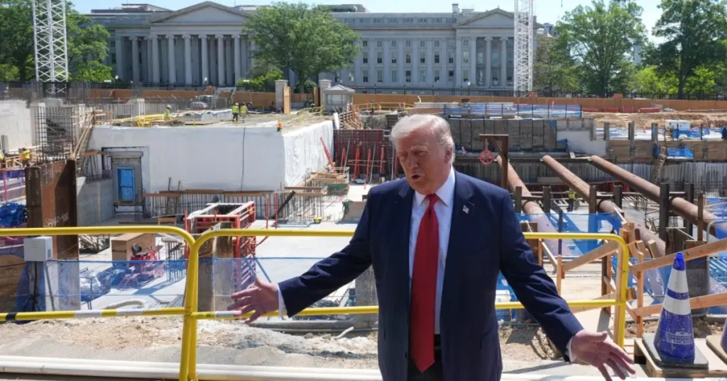 Trump talks Iran while giving tour of White House ballroom construction