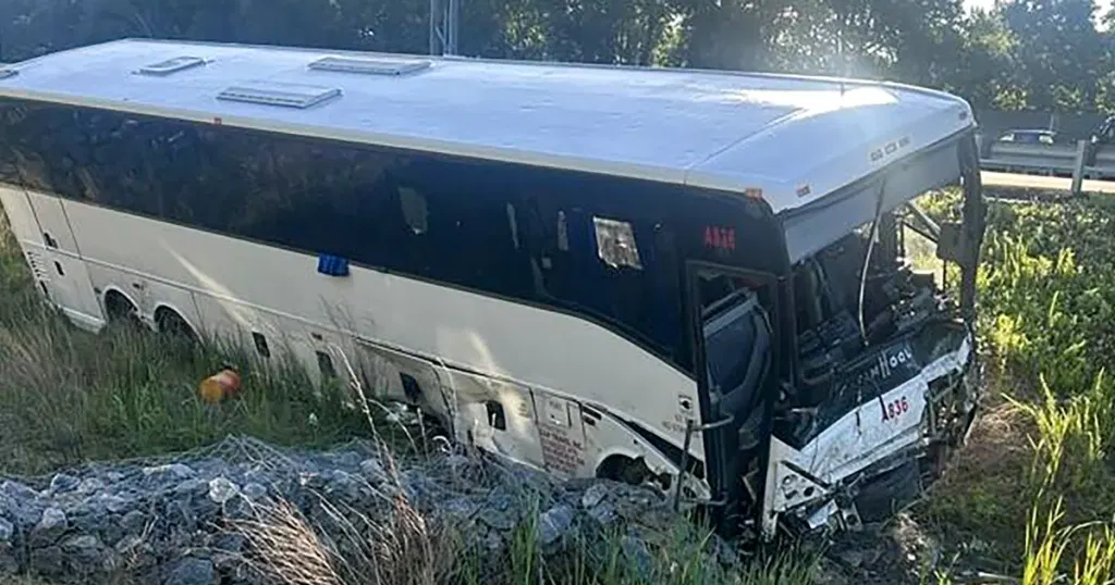 Five killed, 34 injured after bus crashes into six cars in Virginia