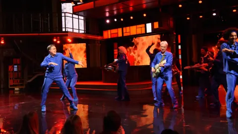 Watch David Byrne Burn Down the House With Stephen Colbert
