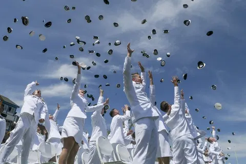 While Universities Lecture, Trump Inspires: Coast Guard Cadets Hear What Other Grads Won't