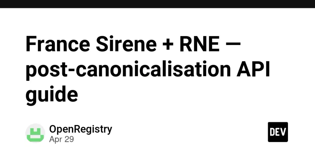France Sirene + RNE — post-canonicalisation API guide