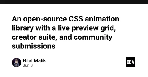 An open-source CSS animation library with a live preview grid, creator suite, and community submissions
