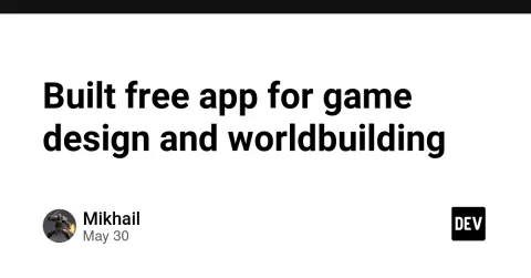 Built free app for game design and worldbuilding