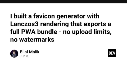 I built a favicon generator with Lanczos3 rendering that exports a full PWA bundle - no upload limits, no watermarks