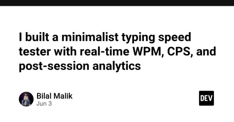 I built a minimalist typing speed tester with real-time WPM, CPS, and post-session analytics