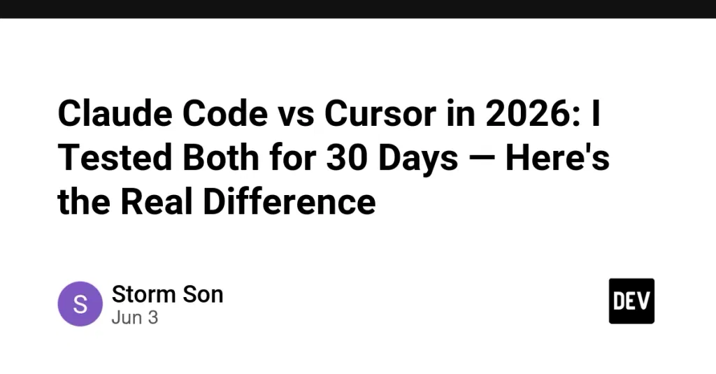 Claude Code vs Cursor in 2026: I Tested Both for 30 Days — Here's the Real Difference