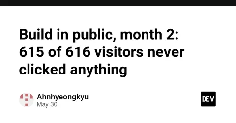 Build in public, month 2: 615 of 616 visitors never clicked anything