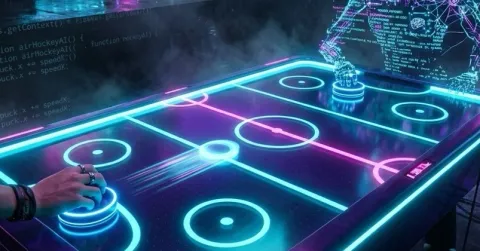 I coded an Air Hockey game where a local SLM hacks the DOM to cheat (and trash-talks you) 🤖🏓