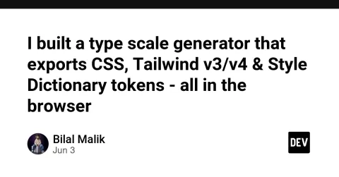 I built a type scale generator that exports CSS, Tailwind v3/v4 & Style Dictionary tokens - all in the browser