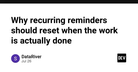 Why recurring reminders should reset when the work is actually done