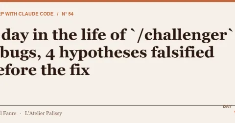 A day in the life of `/challenger`: 4 bugs, 4 hypotheses falsified before the fix