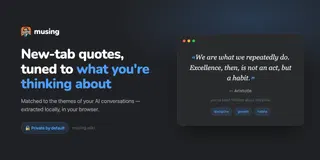Browser's new page that shows quotes inspired by your AI chats history