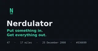 Show HN: Nerdulator – put something in, get everything out (no AI)