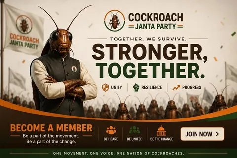 Frustrated Indian youth flock to political party led by cockroach
