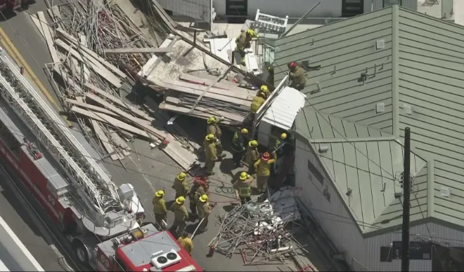 Truck driver stuck in vehicle after smashing into building on Pacific Coast Highway