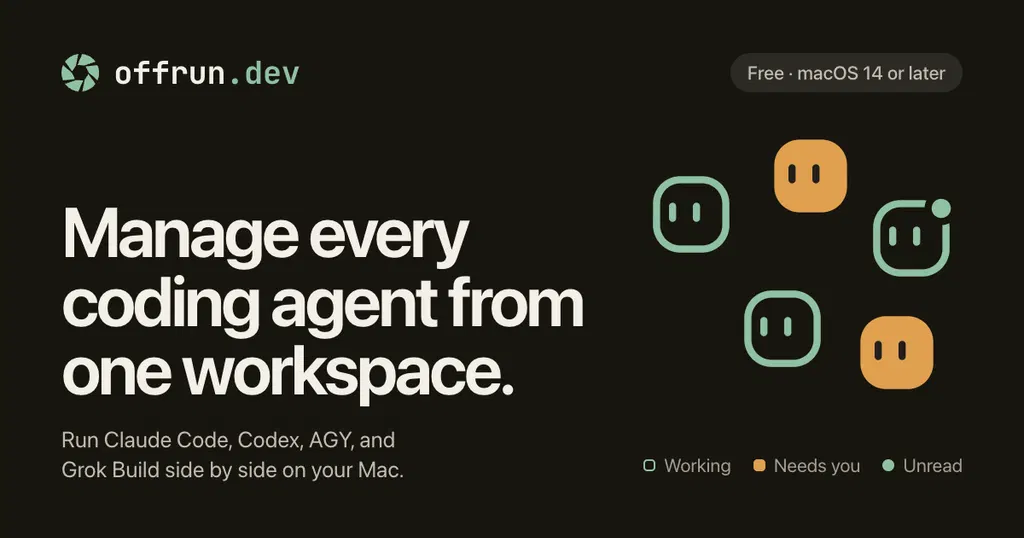 Show HN: Offrun – manage every coding agent from one workspace