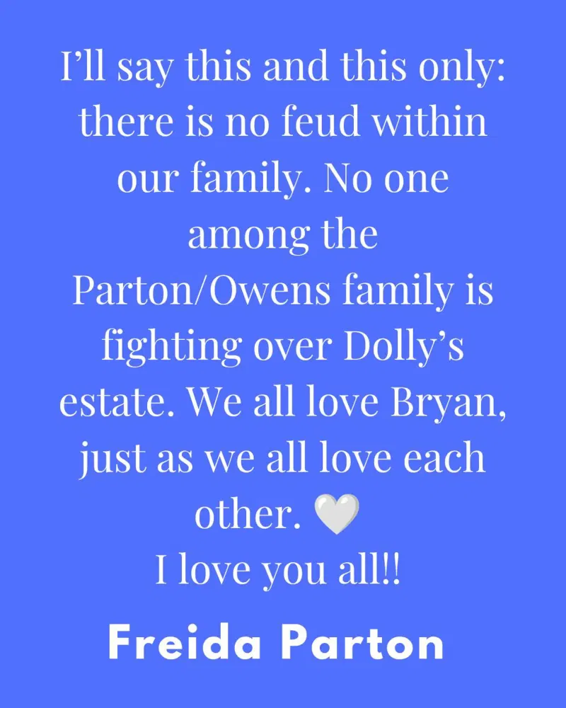Dolly Parton’s sister addresses family feud rumors following nephew’s firing and restraining order