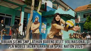 Ribuan Siswa SMP Berguru ke Atlet Voli Nasional di PLN Mobile Jalan Juara JEVA Spike Nation 2026