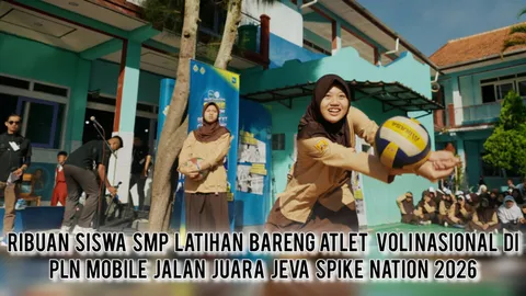 Ribuan Siswa SMP Berguru ke Atlet Voli Nasional di PLN Mobile Jalan Juara JEVA Spike Nation 2026