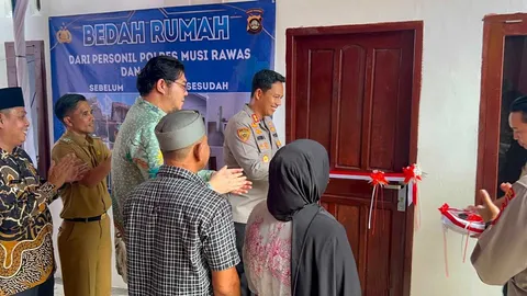 Polres Musi Rawas Gandeng PT SMS Serahkan Bantuan Bedah Rumah untuk Warga Kurang Mampu