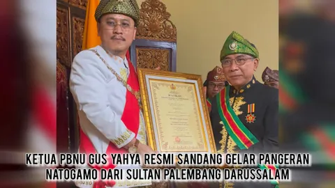 Sah! Ketum PBNU Gus Yahya Resmi Sandang Gelar Pangeran Natogamo dari Kesultanan Palembang Darussalam