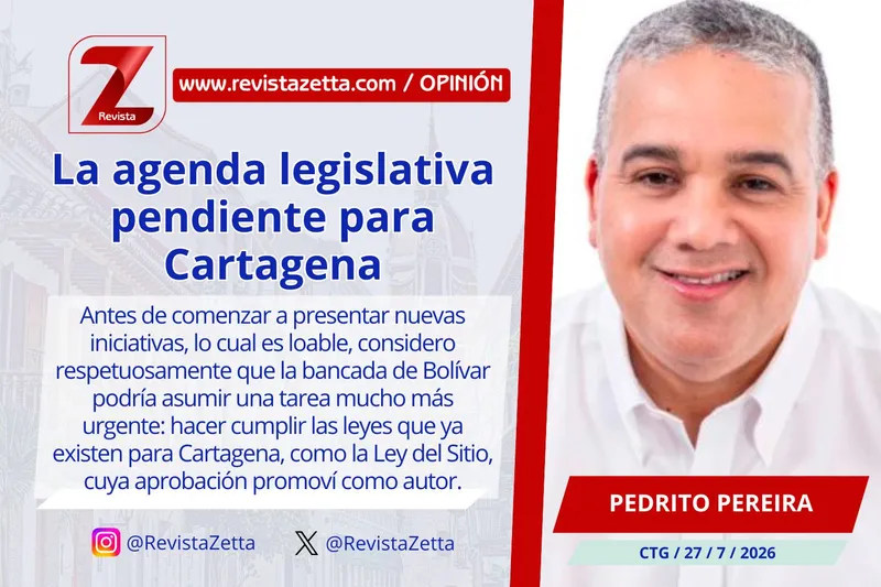 La agenda legislativa pendiente para Cartagena – Opinión de Pedrito Pereira