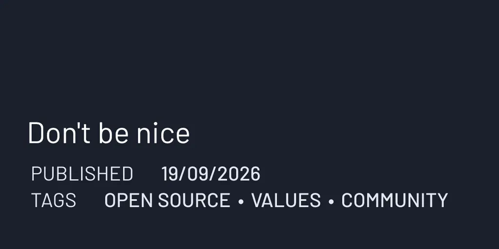 Don't Be Nice