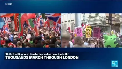 UK: Large scale far-right and pro-Palestine protests in London