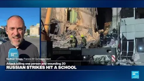 War in Ukraine: Russian strikes hit a school killing one person