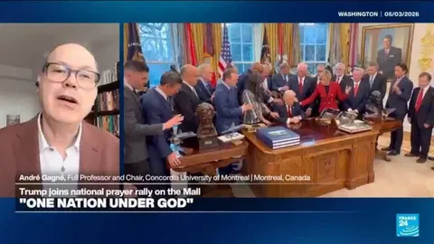 "One Nation under God": US President Trump joins national prayer rally