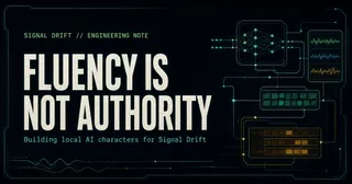 Fluency Is Not Authority: Building Local AI Characters for Signal Drift