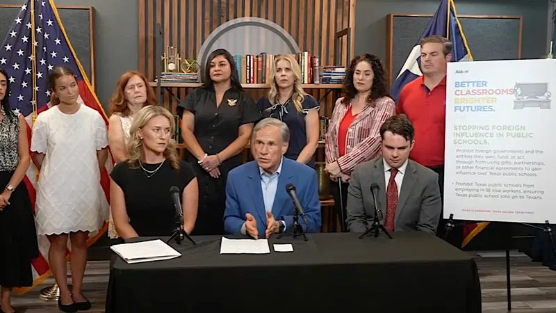 Abbott Moves to Block Foreign Influence in Texas Classrooms, Restrict H-1B School Workers