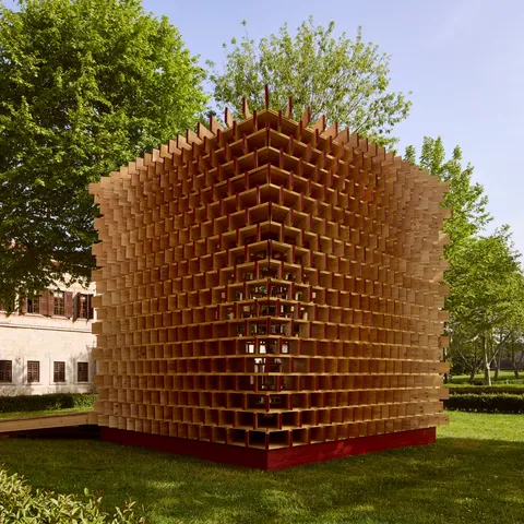 Waugh Thistleton builds "simple and repetitive" timber pavilion on grounds of historic Istanbul palace