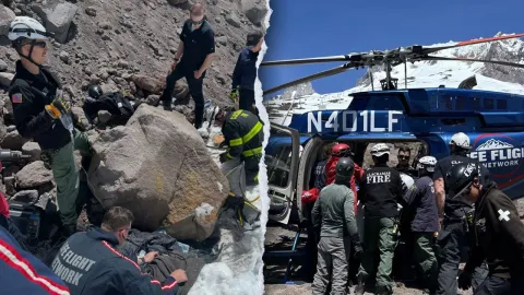 Rescuers free climber trapped beneath 16,000-pound boulder on Oregon's Mount Hood in complex operation