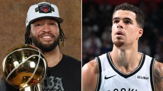 Jalen Brunson's Knicks status on full display as he walks in venue with wife while Nets star checks guest list