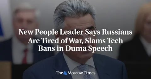 New People Leader Says Russians Are Tired of War, Slams Tech Bans in Duma Speech