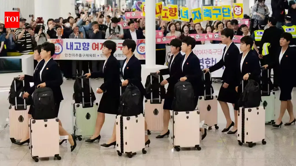 'We welcome you': North Korean women football team arrives in South for a rare match