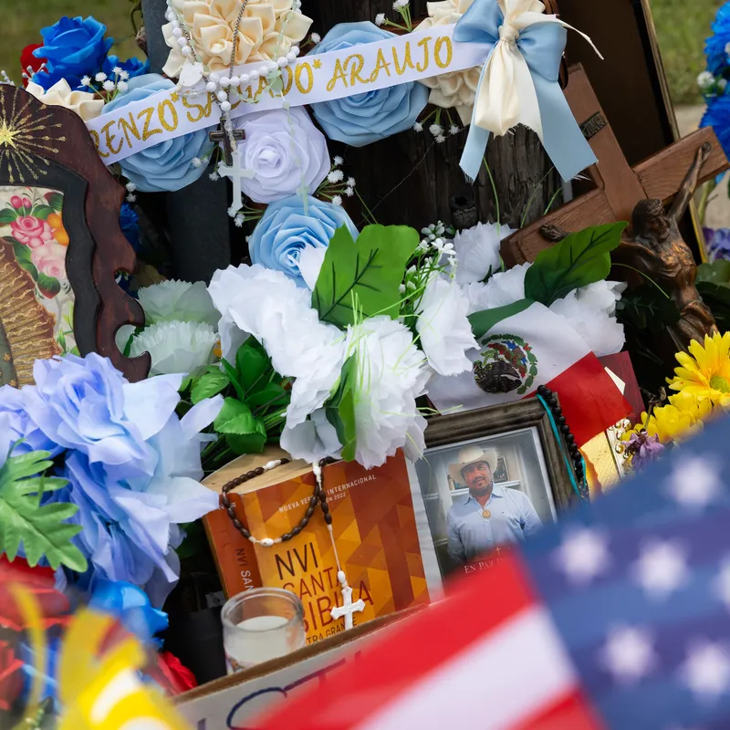 At Vigil, Sons of Man Killed by ICE in Houston Call for Accountability