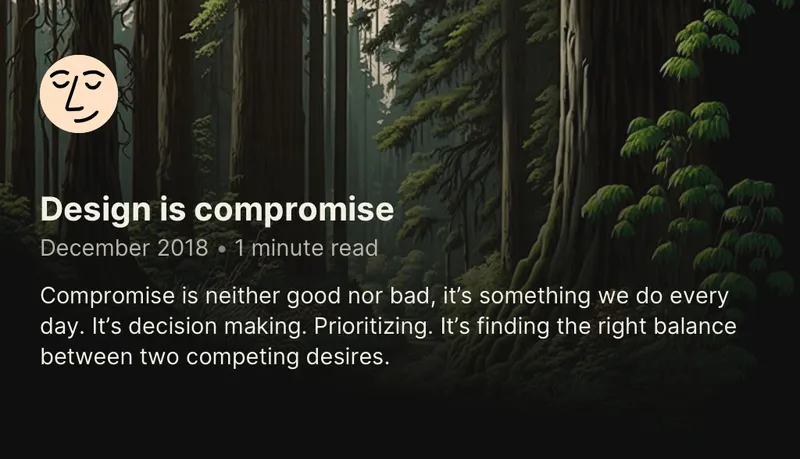 Design is compromise