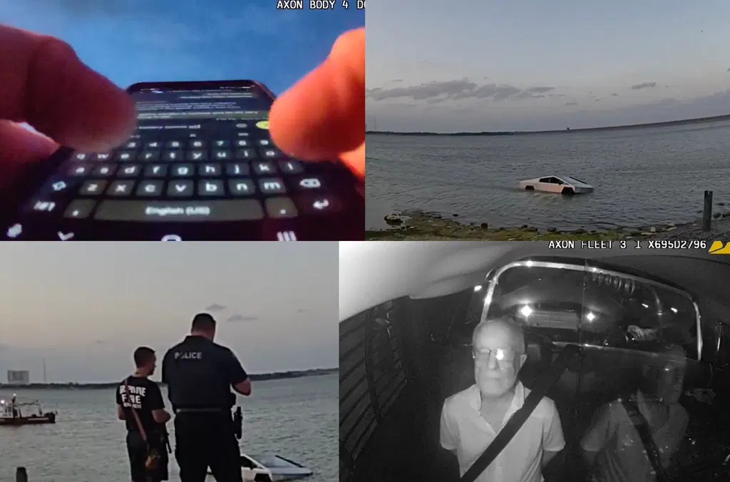 Here's the Bodycam Footage of the Cybertruck That Drove Into a Lake