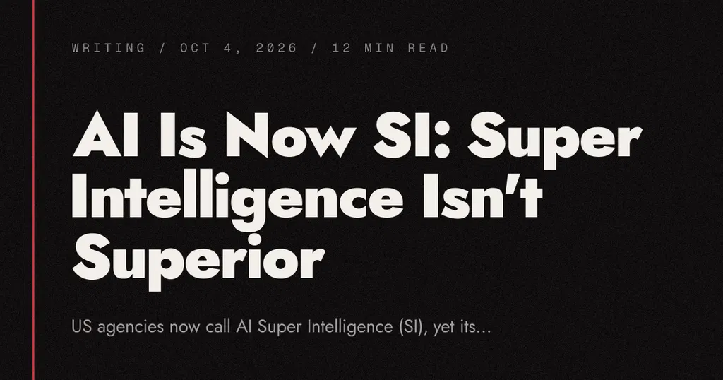 AI Is Now Si: Super Intelligence Isn't Superior