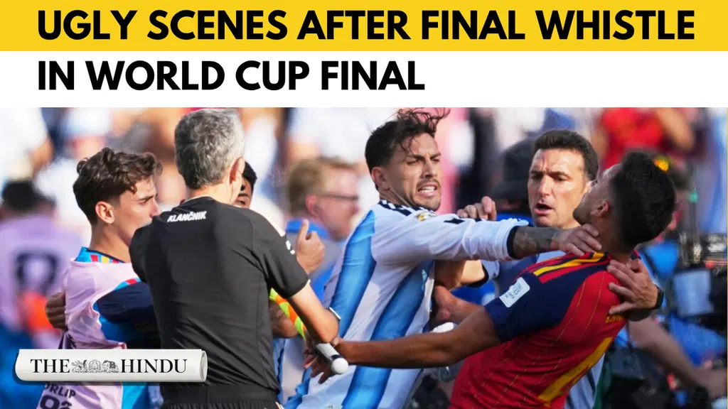 Watch: Argentina and Spain players in ugly brawl seconds after final whistle in FIFA World Cup final