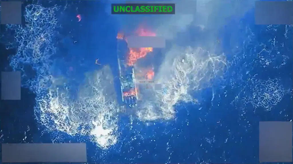 U.S. says it struck vessel in eastern Pacific, killing three men
