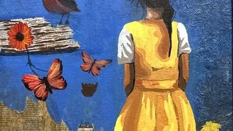 A brush with acrylic painting