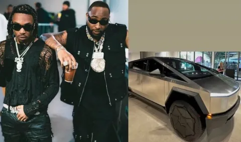 Davido gifts Mayorkun Tesla Cybertruck