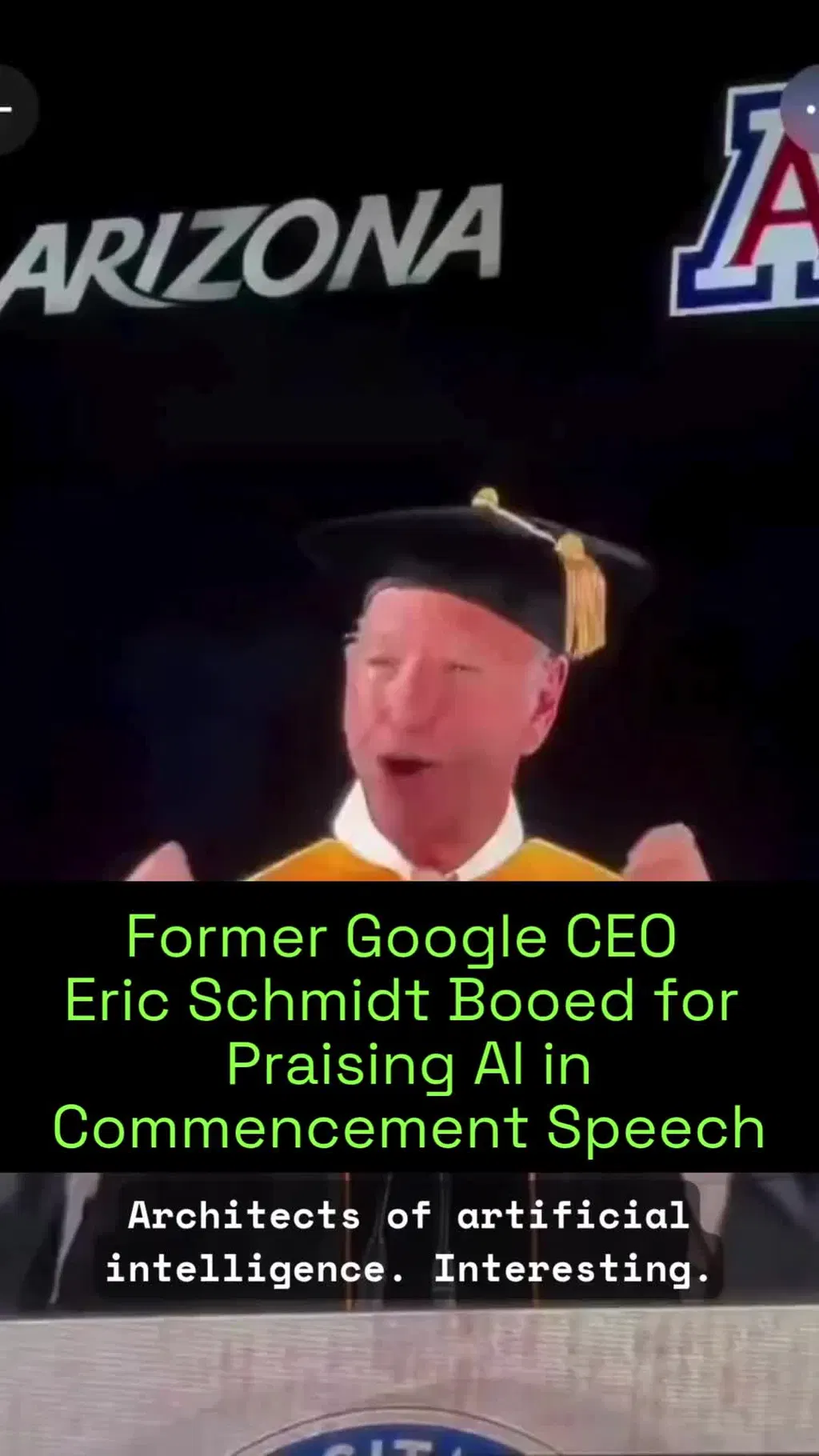 Eric Schmidt booed at University of Arizona after praising AI