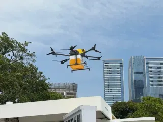 A Drone Delivered Iced Matcha to Me on a Hot Day in a Park