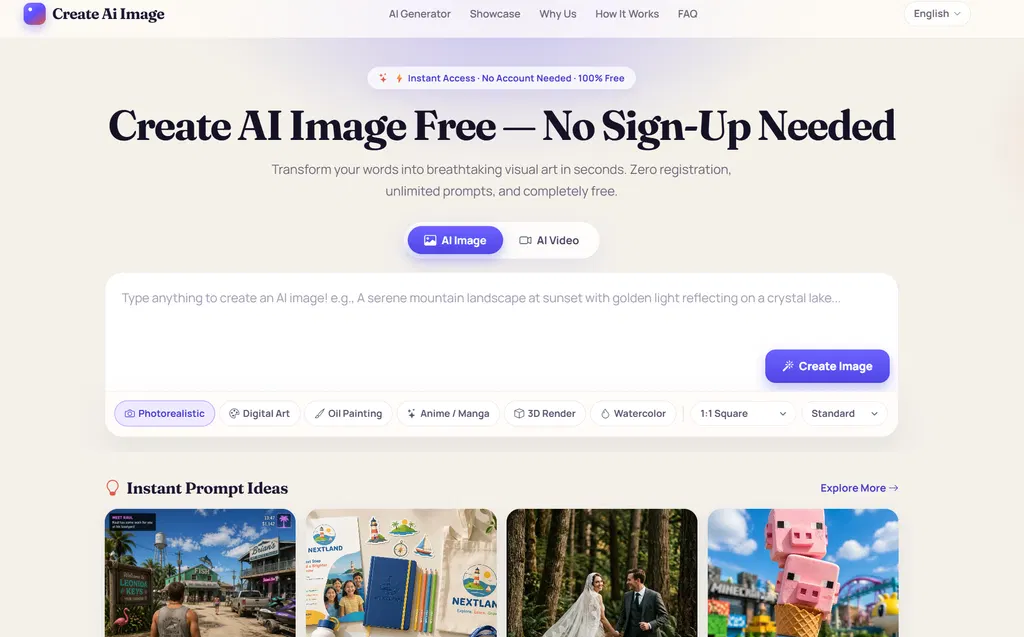 Create AI Image Free – No Sign-Up Needed