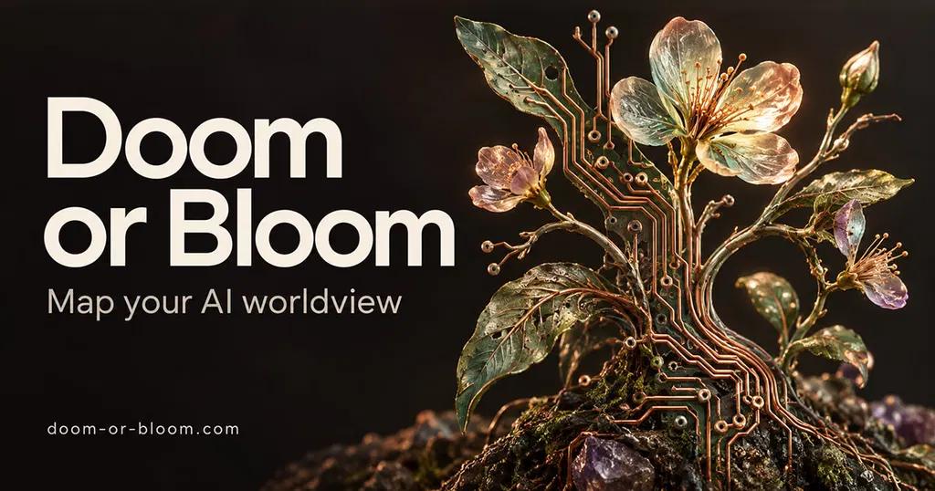 Show HN: Doom or Bloom, map your AI worldview with Jev